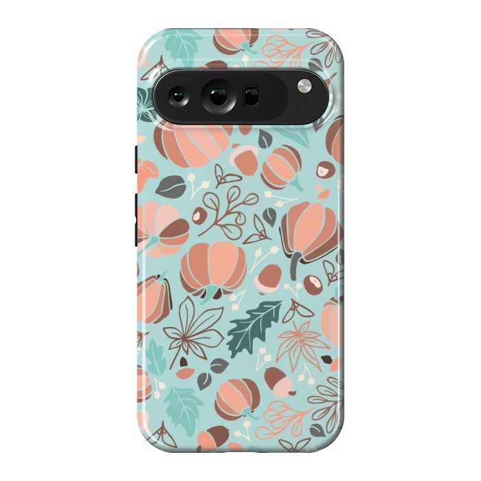 Pixel 9 Pro XL StrongFit Fall Fruits in Mint and Orange by Paula Ohreen