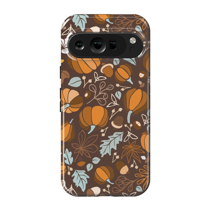 Pixel 9 pro StrongFit Fall Fruits in Brown and Mustard by Paula Ohreen