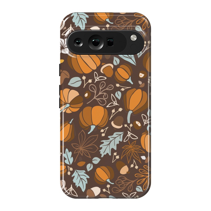 Pixel 9 Pro XL StrongFit Fall Fruits in Brown and Mustard by Paula Ohreen