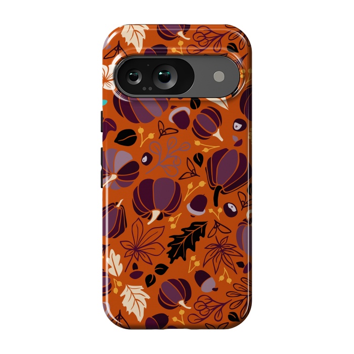 Pixel 9 StrongFit Fall Fruits in Orange and Purple by Paula Ohreen