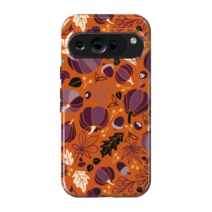 Pixel 9 pro StrongFit Fall Fruits in Orange and Purple by Paula Ohreen