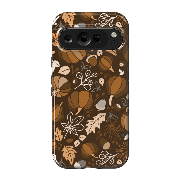 Pixel 9 pro StrongFit Fall Fruits in Brown and Beige by Paula Ohreen