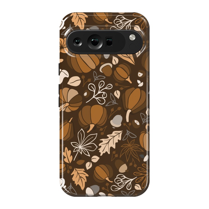 Pixel 9 Pro XL StrongFit Fall Fruits in Brown and Beige by Paula Ohreen