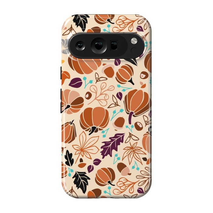 Pixel 9 pro StrongFit Fall Fruits in Cream and Orange by Paula Ohreen