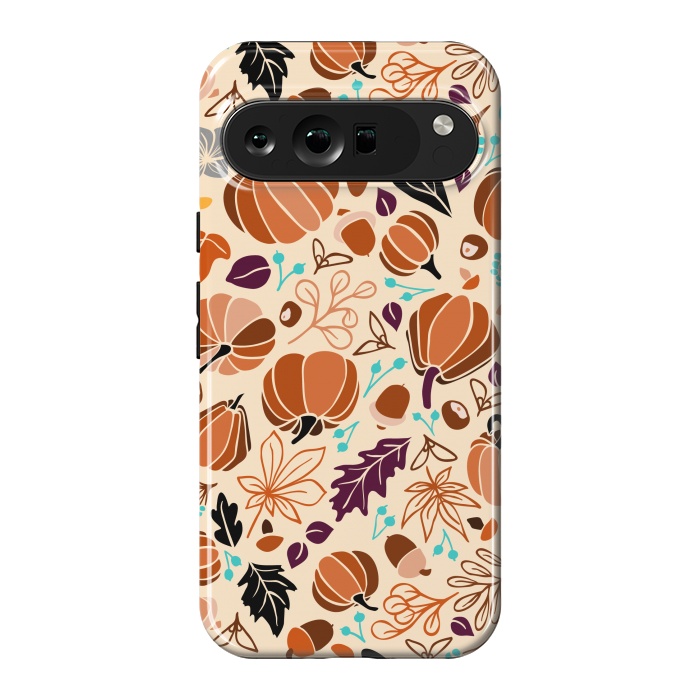 Pixel 9 Pro XL StrongFit Fall Fruits in Cream and Orange by Paula Ohreen