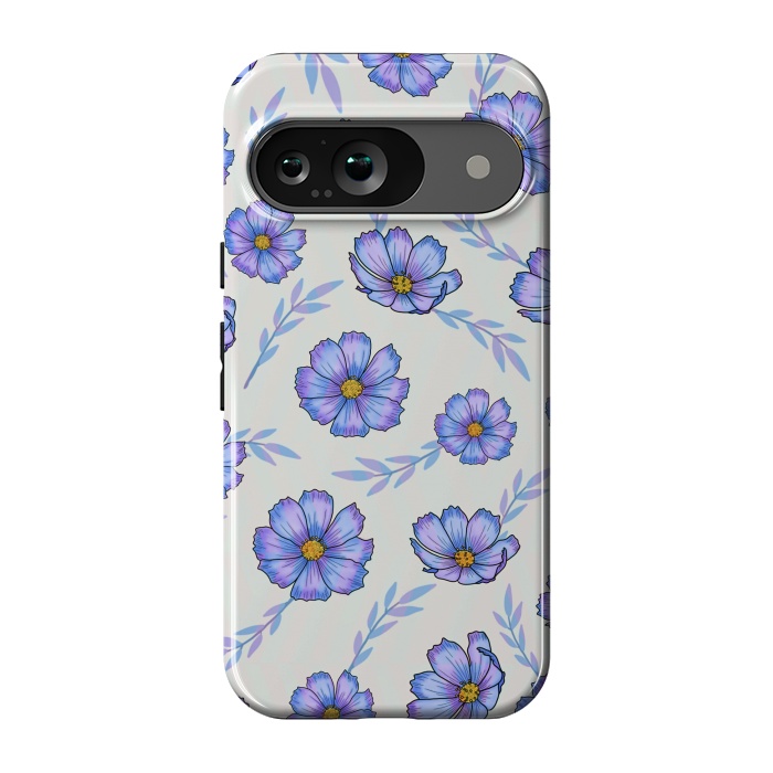 Pixel 9 StrongFit Purple blue flowers by Jms