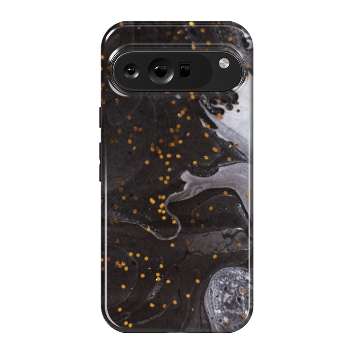 Pixel 9 Pro XL StrongFit glitter marble black white by haroulita