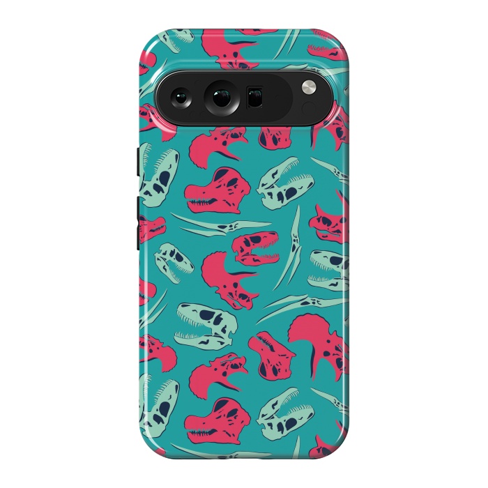 Pixel 9 Pro XL StrongFit Skull Roll - Teal by Melissa Lee