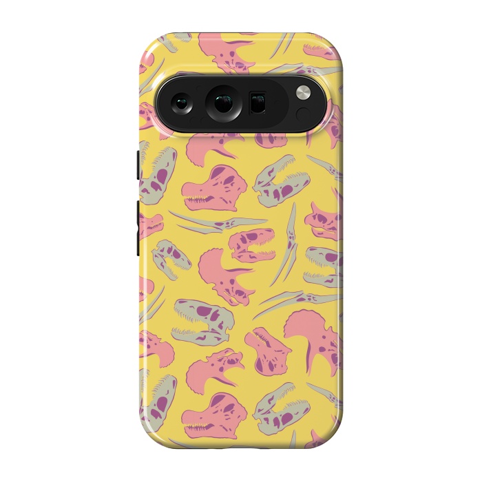 Pixel 9 pro StrongFit Skull Roll - Yellow by Melissa Lee