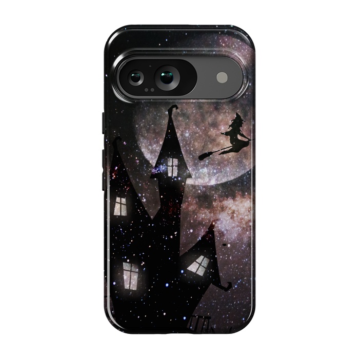 Pixel 9 StrongFit Flying witch and dark house at night by Oana 