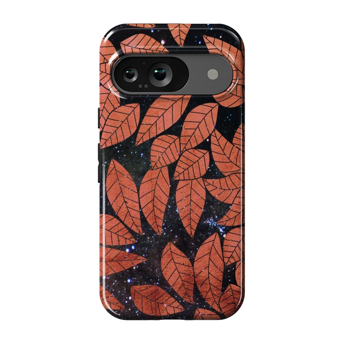 Pixel 9 StrongFit Rust autumn leaves pattern by Oana 