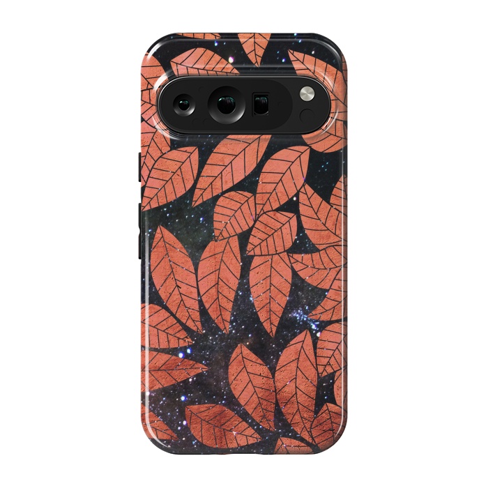 Pixel 9 pro StrongFit Rust autumn leaves pattern by Oana 