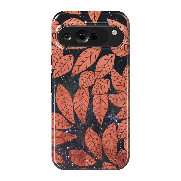 Pixel 9 Pro XL StrongFit Rust autumn leaves pattern by Oana 