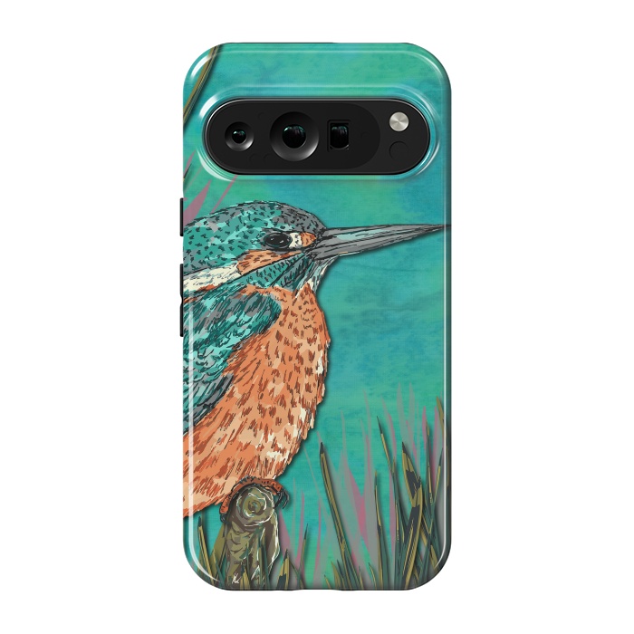 Pixel 9 pro StrongFit Kingfisher by Lotti Brown