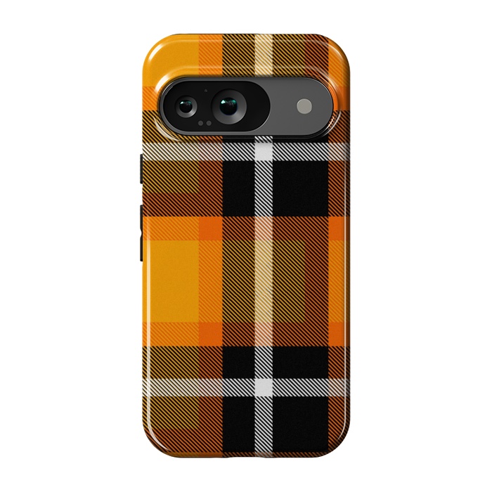 Pixel 9 StrongFit Orange Scottish Plaid by TMSarts