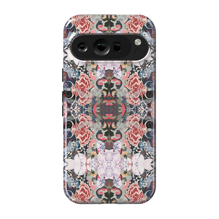 Pixel 9 pro StrongFit Japanese inspired floral mandala pattern by Oana 