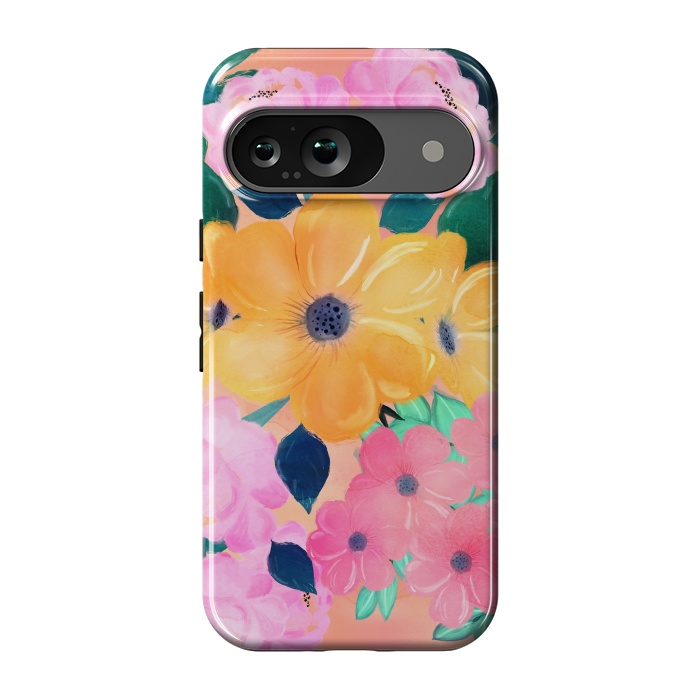 Pixel 9 StrongFit Cute Colorful Romantic Watercolor Flowers  by InovArts