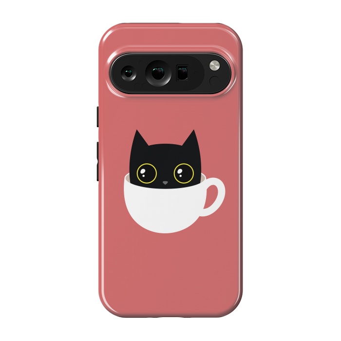 Pixel 9 pro StrongFit Coffee cat by Laura Nagel