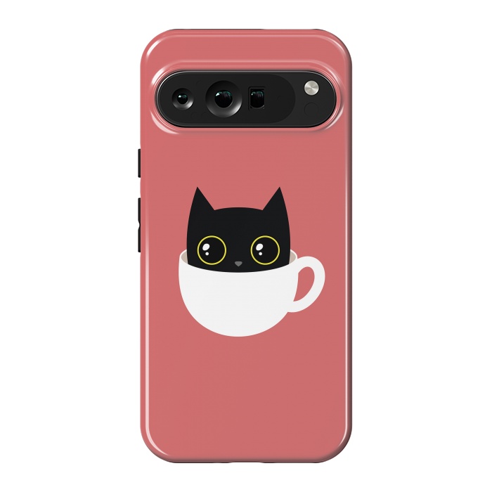 Pixel 9 Pro XL StrongFit Coffee cat by Laura Nagel