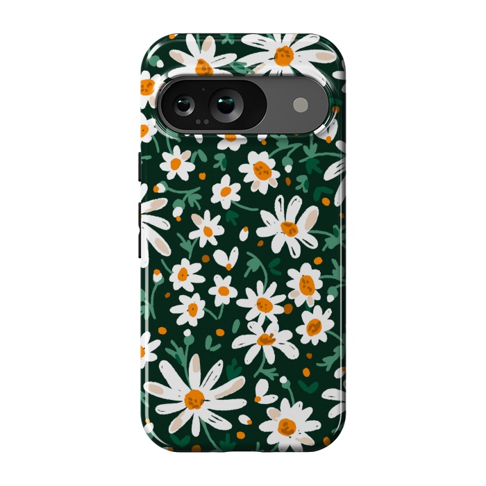 Pixel 9 StrongFit WHITE FLORAL PRINT 2  by MALLIKA