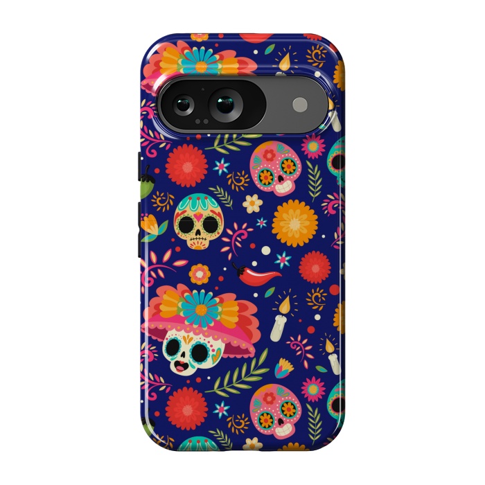 Pixel 9 StrongFit SKULL FLORAL PATTERN 2  by MALLIKA