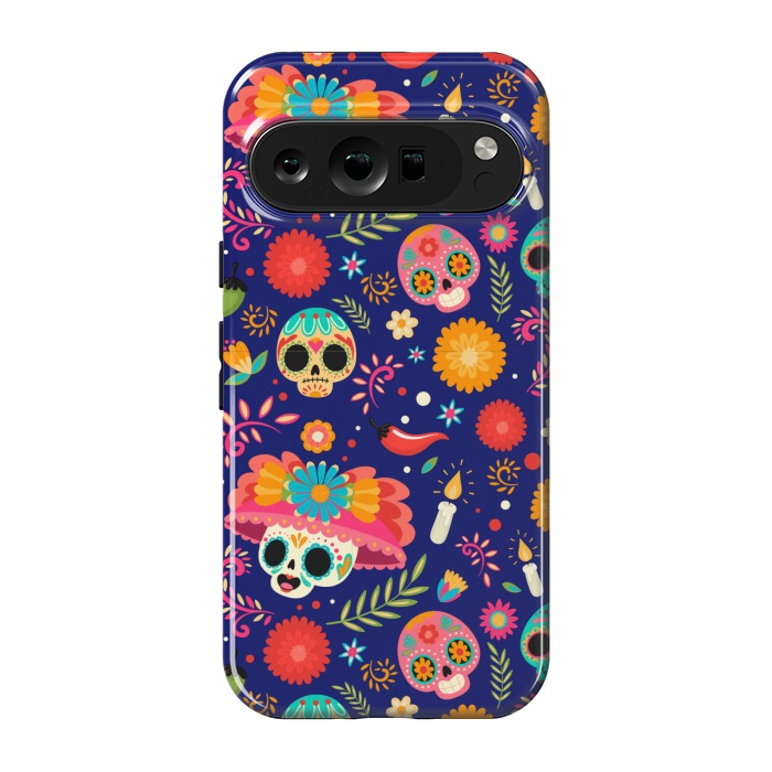 Pixel 9 pro StrongFit SKULL FLORAL PATTERN 2  by MALLIKA