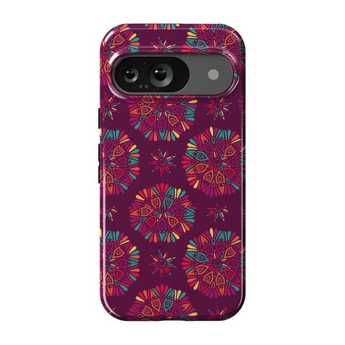 Pixel 9 StrongFit MAROON MANDALA PATTERN 2  by MALLIKA