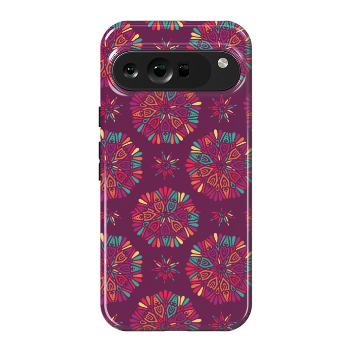 Pixel 9 Pro XL StrongFit MAROON MANDALA PATTERN 2  by MALLIKA