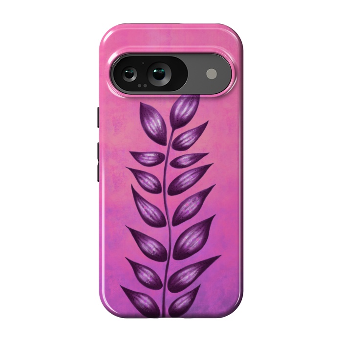 Pixel 9 StrongFit Abstract Plant Surreal Botanical Art In Pink And Purple by Boriana Giormova