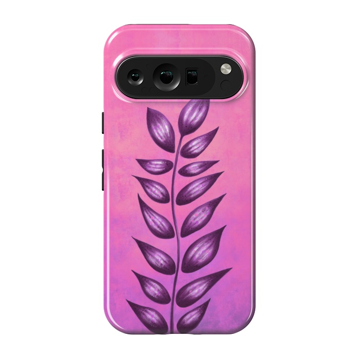 Pixel 9 pro StrongFit Abstract Plant Surreal Botanical Art In Pink And Purple by Boriana Giormova