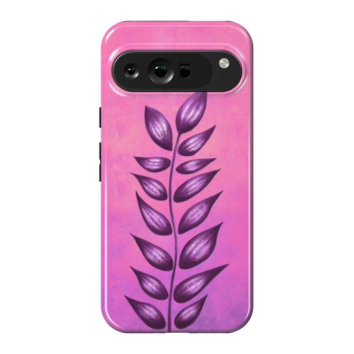 Pixel 9 Pro XL StrongFit Abstract Plant Surreal Botanical Art In Pink And Purple by Boriana Giormova