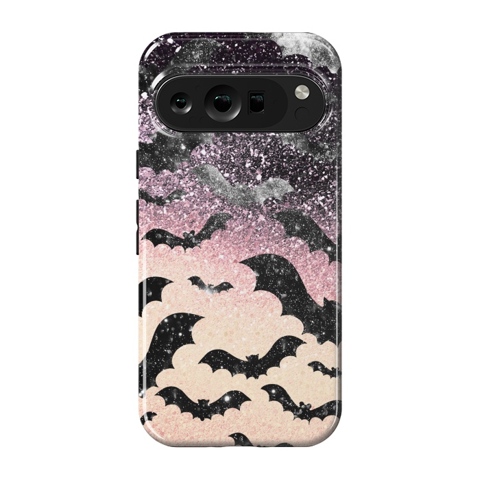 Pixel 9 pro StrongFit Bats in glitter starry night - Halloween by Oana 