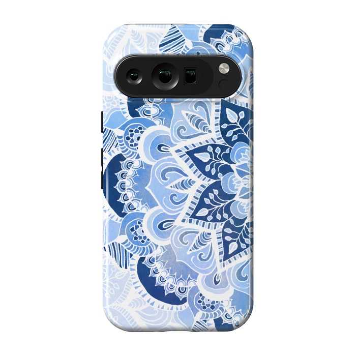 Pixel 9 pro StrongFit Blue Lace Mandala by Tangerine-Tane