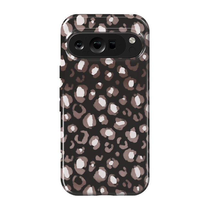 Pixel 9 pro StrongFit Brown leopard spots pattern by Oana 