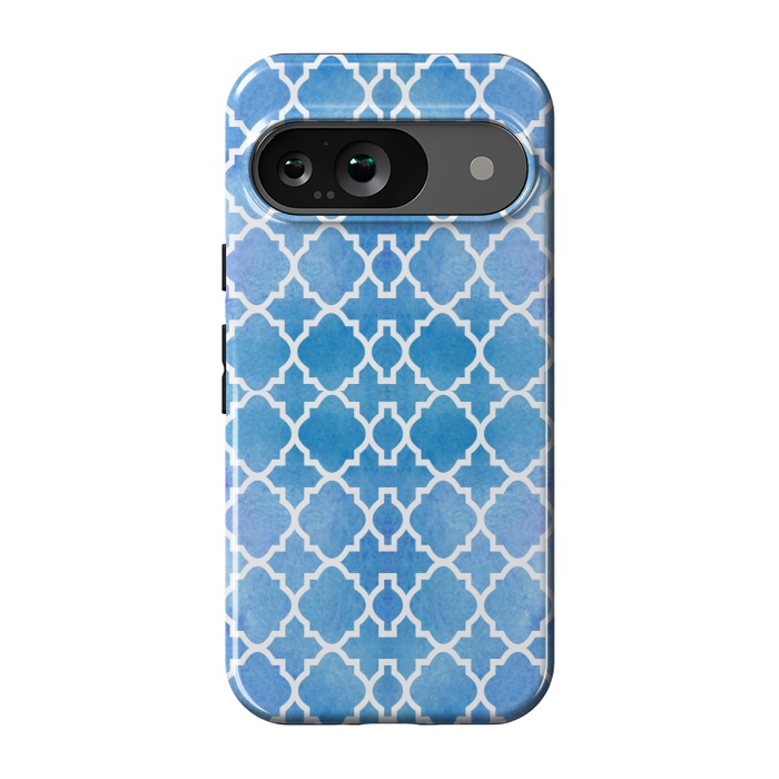 Pixel 9 StrongFit BLUE WHITE ETHNIC PATTERN by MALLIKA