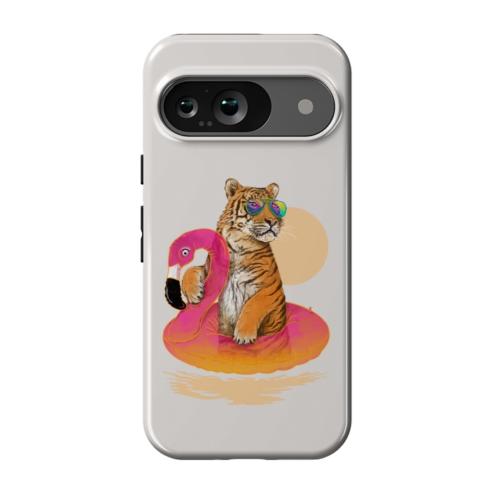 Pixel 9 StrongFit Chillin Flamingo Tiger by 38 Sunsets