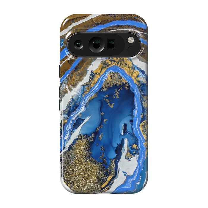 Pixel 9 pro StrongFit Gold and blue geode  by Winston