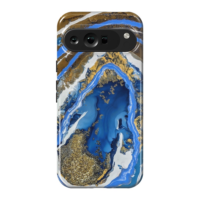 Pixel 9 Pro XL StrongFit Gold and blue geode  by Winston