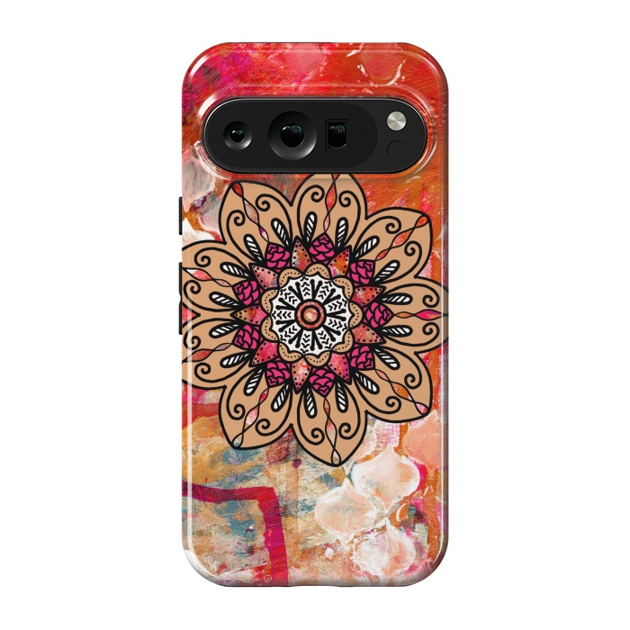 Pixel 9 pro StrongFit Red mandala  by Winston