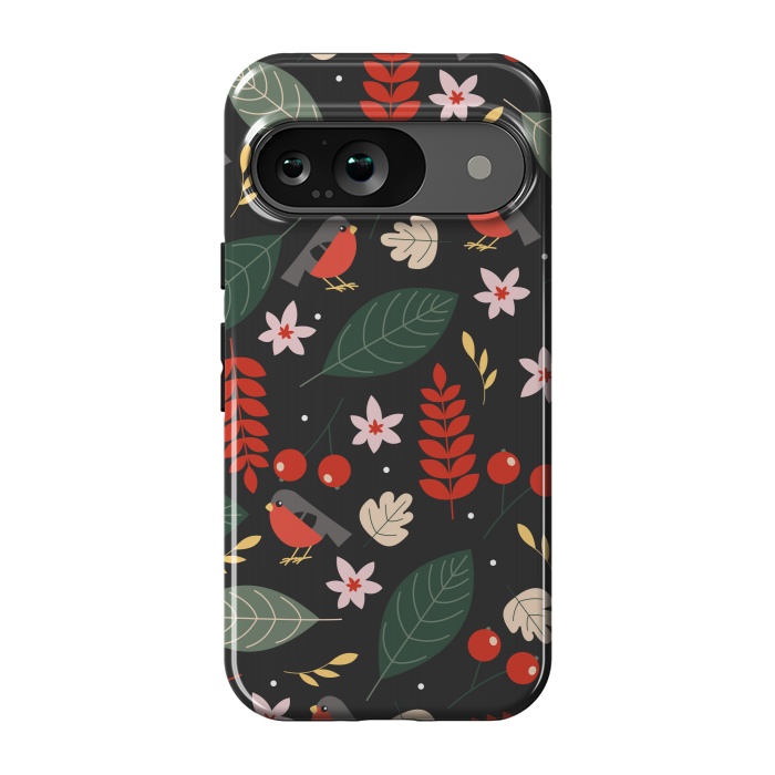 Pixel 9 StrongFit Cute Bullfinches in Christmas by ArtsCase