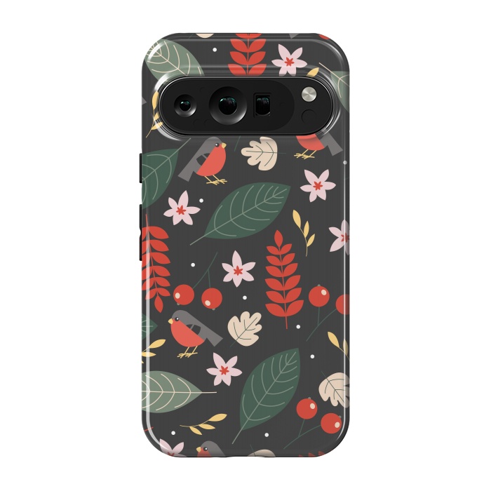 Pixel 9 pro StrongFit Cute Bullfinches in Christmas by ArtsCase