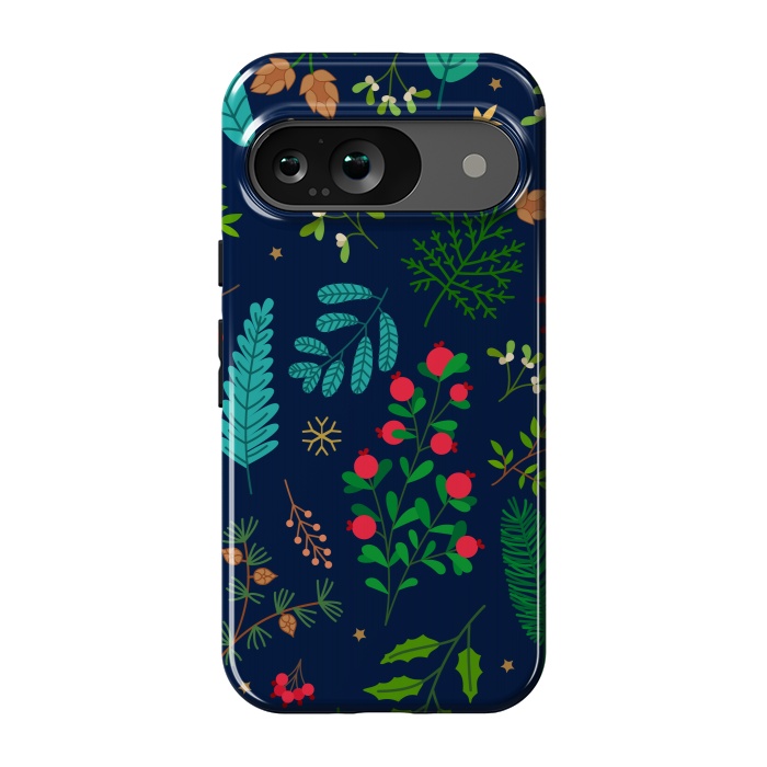 Pixel 9 StrongFit Holiday Christmas with Branches Mistletoe and Berries by ArtsCase