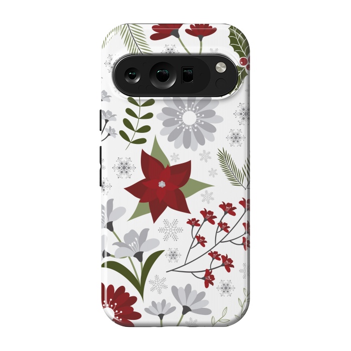 Pixel 9 pro StrongFit Set of Flowers in Christmas and New Year by ArtsCase