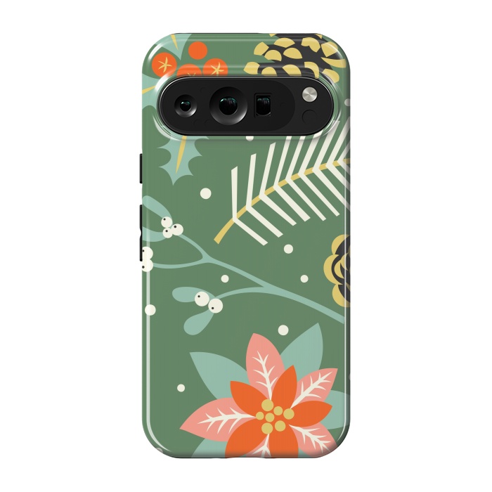 Pixel 9 pro StrongFit Tradicional Pattern in Christmas Mistletoe by ArtsCase