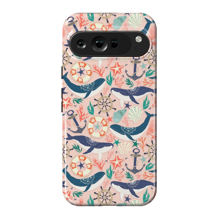 Pixel 9 Pro XL StrongFit Whale Song on Coral Blush by Tangerine-Tane