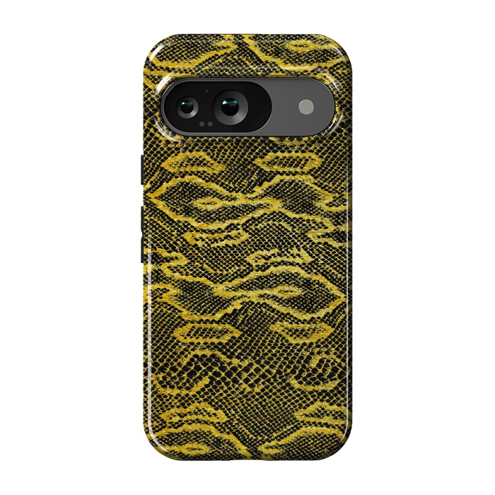 Pixel 9 StrongFit Black and Gold Snake Skin I by Art Design Works