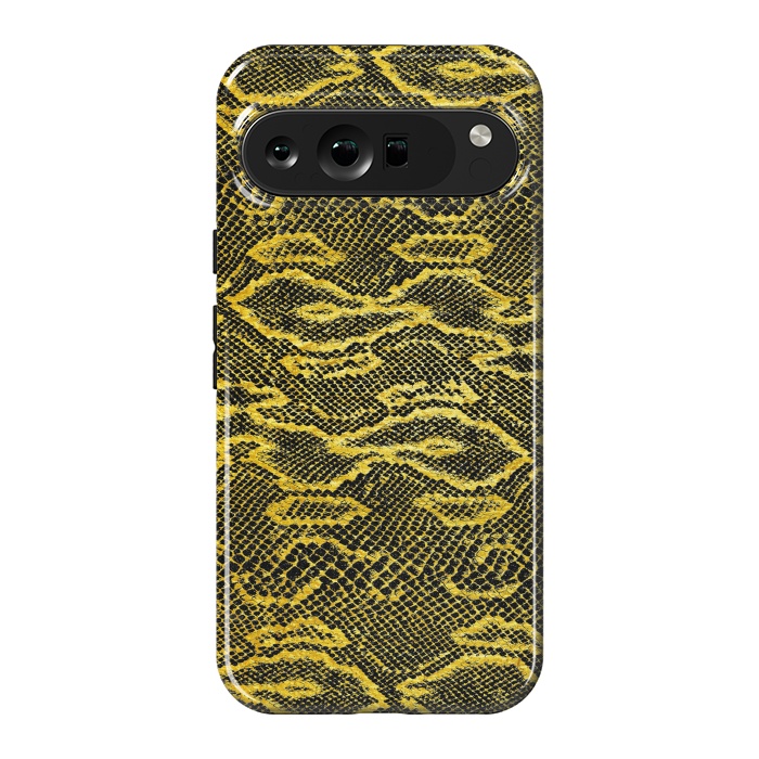 Pixel 9 Pro XL StrongFit Black and Gold Snake Skin I by Art Design Works