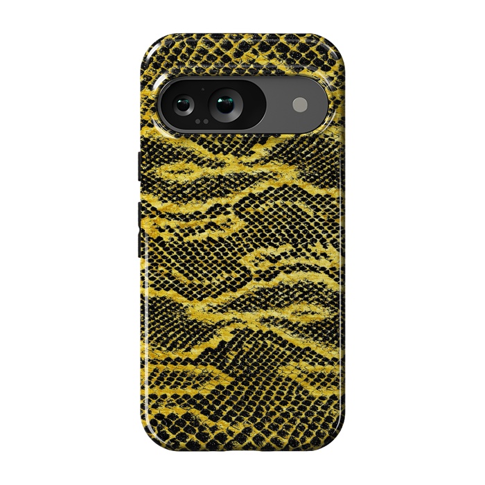 Pixel 9 StrongFit Black and Gold Snake Skin II by Art Design Works