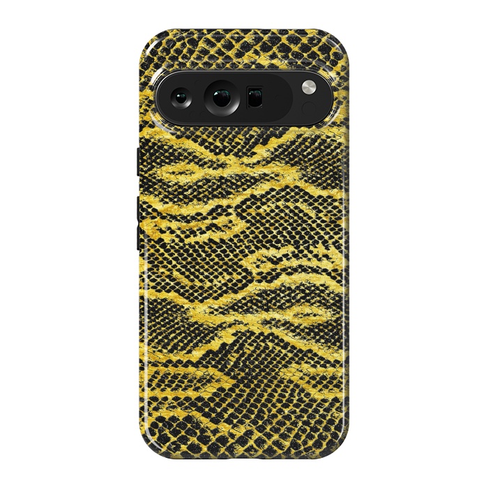 Pixel 9 Pro XL StrongFit Black and Gold Snake Skin II by Art Design Works