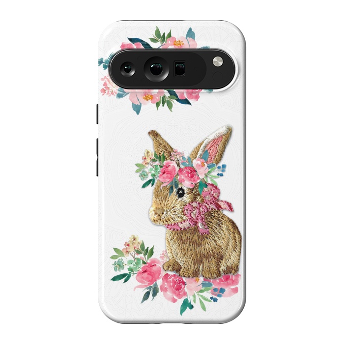 Pixel 9 Pro XL StrongFit Flower Friends Bunny Lace by Monika Strigel